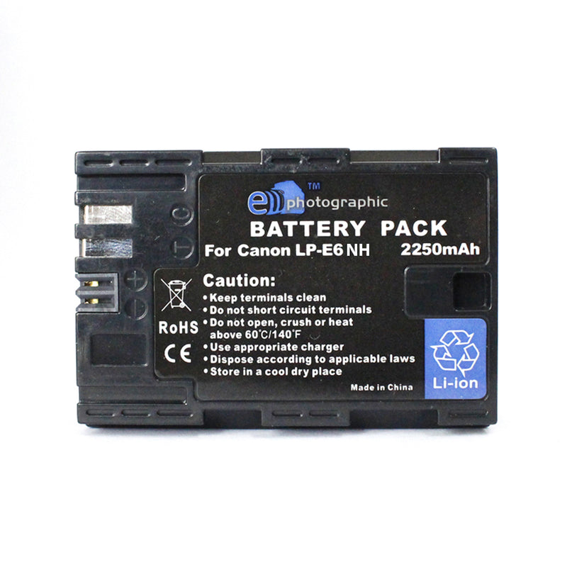 E-Photographic 2250 mAh Lithium Replacement Battery for Canon DSLR & Mirrorless LP-E6NH