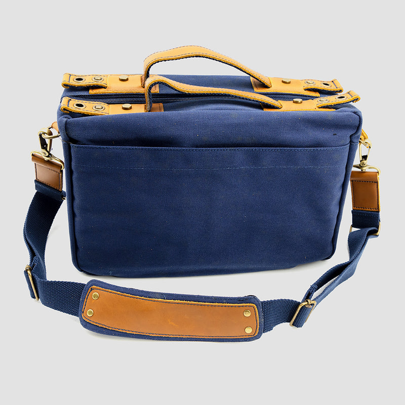 Jenova Nostalgic PRO Messenger/Soft Briefcase Camera Bag Large Blue-31302BL