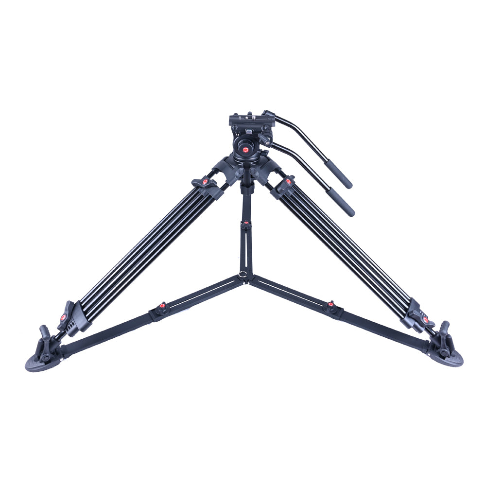 Powerwin 10Kg Fluid Head Professional Tripod for Video, Mirrorless & DSLR Cameras 2 Panning Handles PW-180B