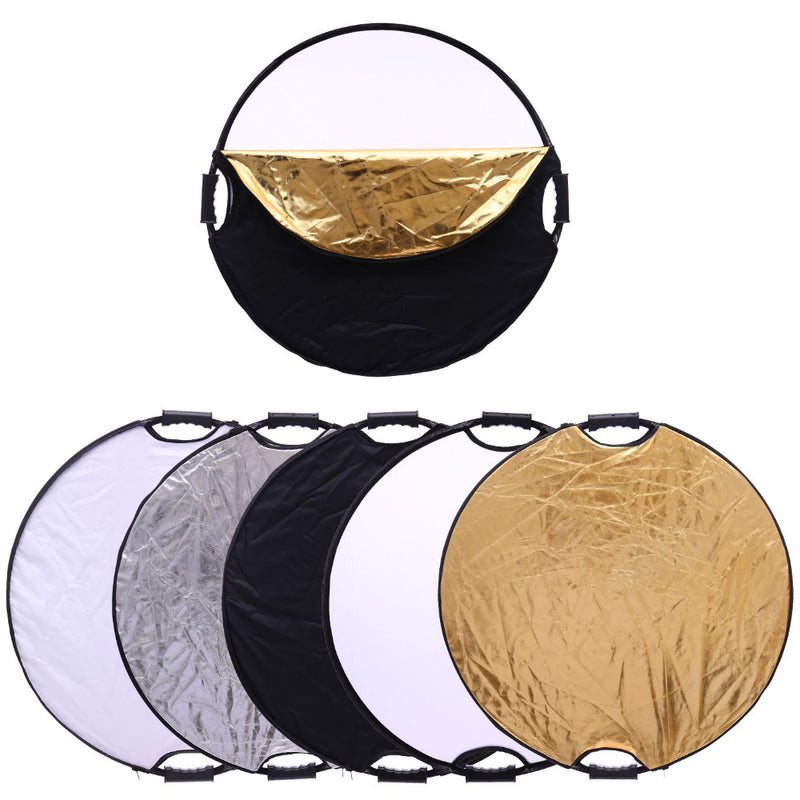 E-Photographic Professional  5 in 1 80cm Reflector Kit with Handle EPH5-180H